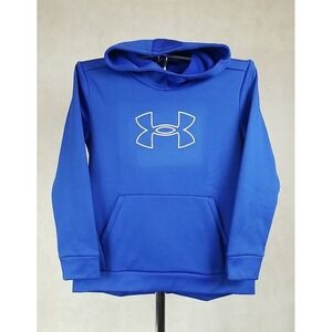 NWT Under Armour Girls Size Small Hoodie Pullover Hooded Sweatshirt Blue Logo